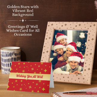 Soft Glow Golden Stars & Floral Petals Pattern Thank You Card