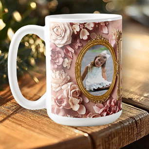 Soft Gold Baroque Floral Memory Frames Gallery Coffee Mug