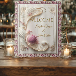 Soft Gold Baroque Grandeur Tulip Floral Swirl Luxe Tapestry