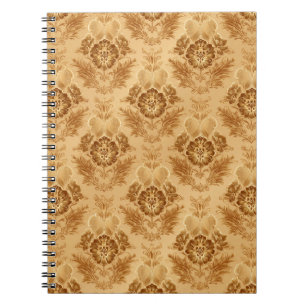 Soft Gold Damask Floral Notebook