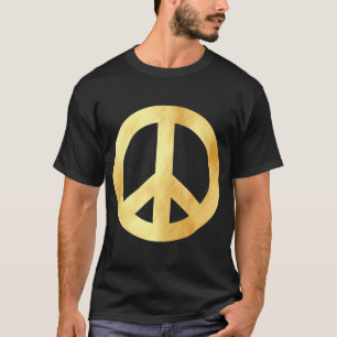 Soft gold Peace Symbol T-Shirt