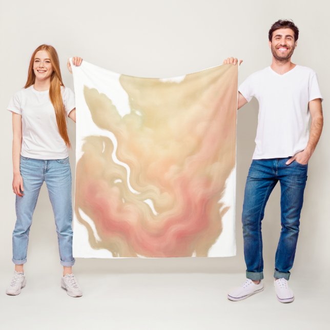 Soft Golden Dream Cozy Abstract  Fleece Blanket (In Situ)