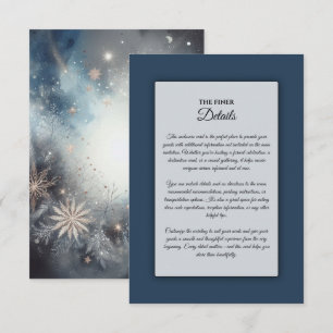 Soft Golden Dusty Blue Romance Wedding Enclosure Card