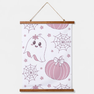 Soft Goth Pastel Halloween Pattern Hanging Tapestry
