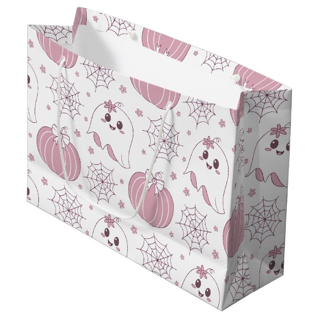 Soft Goth Pastel Halloween Pattern Large Gift Bag (Front Angled)