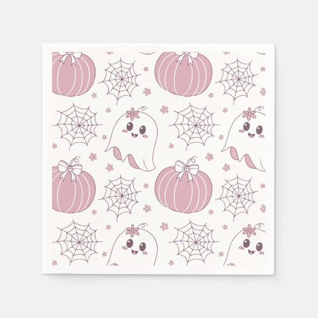 Soft Goth Pastel Halloween Pattern Napkin (Front)
