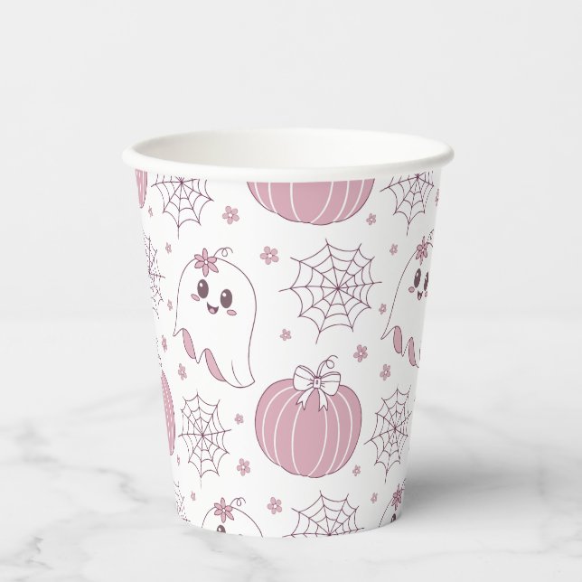 Soft Goth Pastel Halloween Pattern Paper Cups (Front)