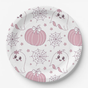 Soft Goth Pastel Halloween Pattern Paper Plate