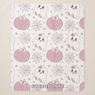 Soft Goth Pastel Halloween Pattern Sherpa Blanket