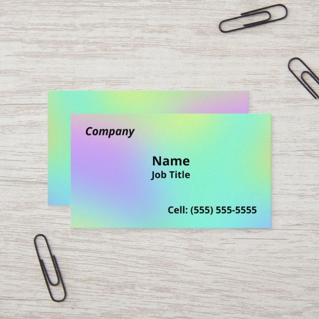 Soft Gradient Colourful Business Cards (Front/Back In Situ)