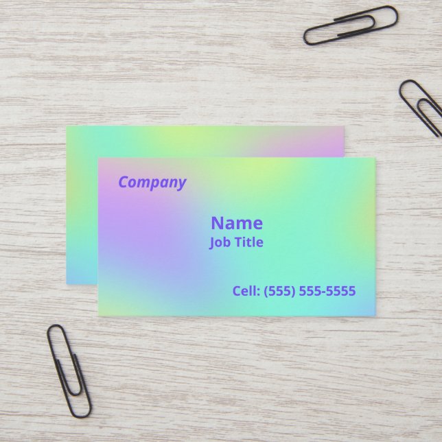 Soft Gradient Colourful Business Cards (Front/Back In Situ)