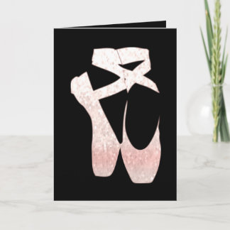 Soft Gradient Pink Ballet Shoes Holiday Card