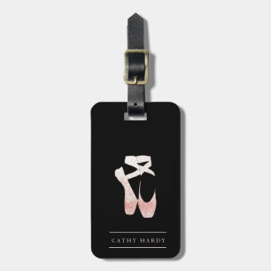 Soft Gradient Pink Ballet Shoes Personalised Luggage Tag