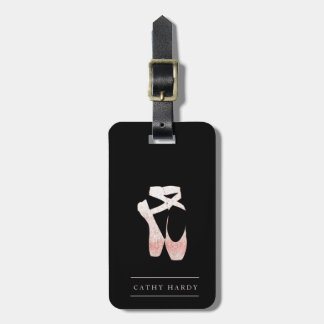 Soft Gradient Pink Ballet Shoes Personalised Luggage Tag