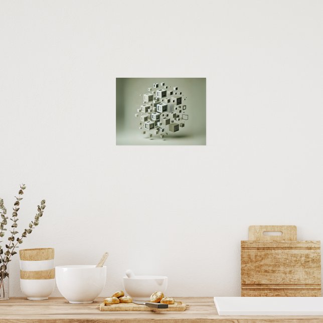 Soft Gradient Waves – Minimalist Abstract Wall Art (Kitchen)