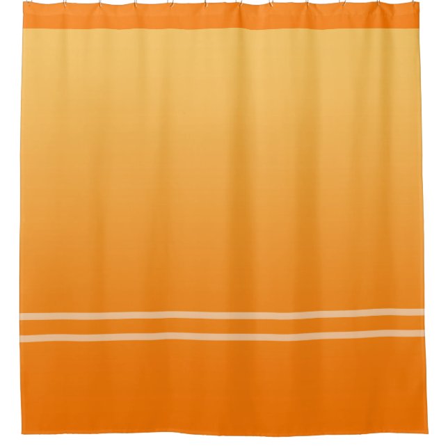 Soft Gradients Colour - orange & strips + your ide Shower Curtain (Front)