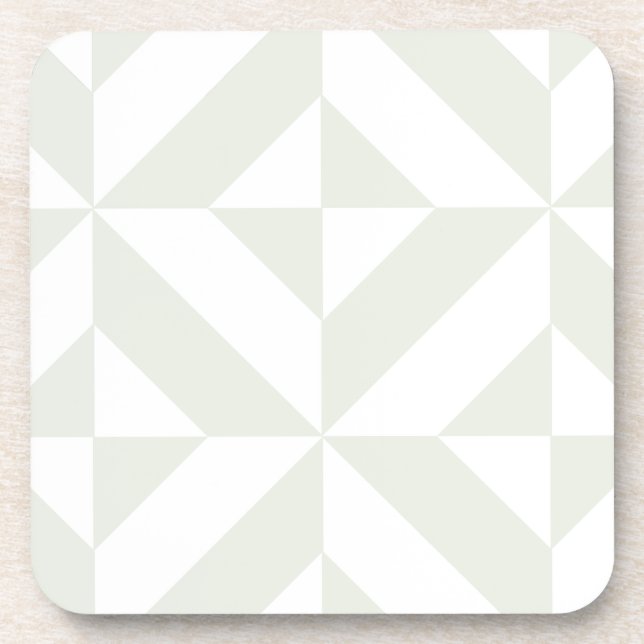 Soft Gray Geometric Art Deco Coaster (Front)