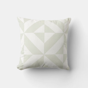 Soft Gray Geometric Art Deco Cushion