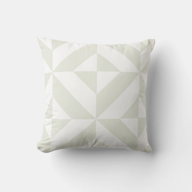 Soft Gray Geometric Art Deco Cushion (Front)