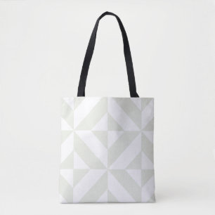 Soft Gray Geometric Art Deco Tote Bag