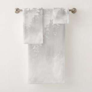 Soft Gray White Forest Dream #1 #decor #art  Bath Towel Set