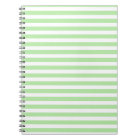 Soft Green and White Stripes Notebook