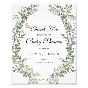 Soft Green Boho Gender Neutral Baby Shower Poster