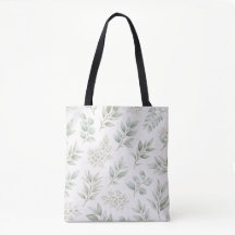 Soft Green Botanical Leaves Pattern 