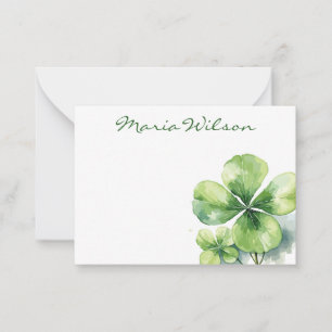 Soft Green Botanical Watercolor Note Card