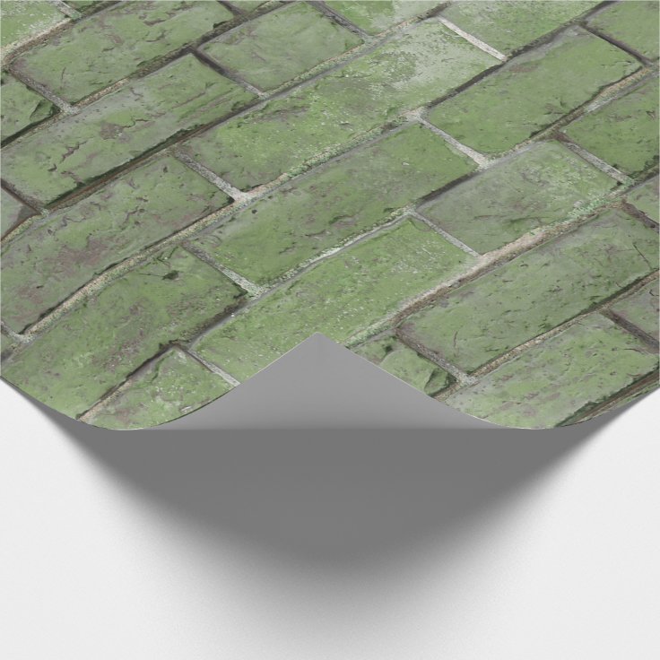 Soft Green Brick Wall Pattern Wrapping Paper Zazzle