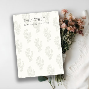 Soft Green Cactus Foliage Blank Jewellery Display Business Card