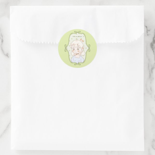 Soft Green Classic Round Sticker (Bag)
