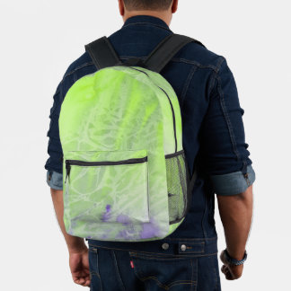 Soft Green & Lavender Harmony Printed Backpack