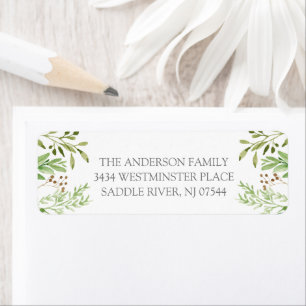 Soft Green Leaves Return Address Label