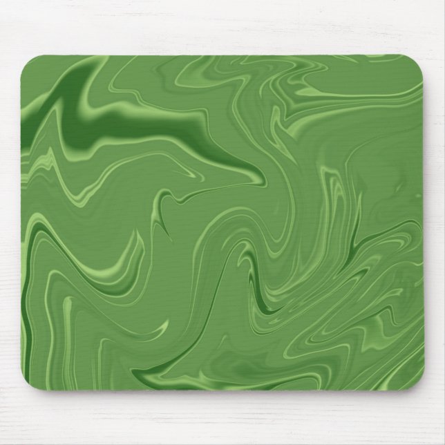 Soft Green Malachite Liquid Marble Pattern Mouse Mat (Front)
