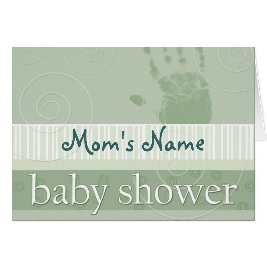 Soft green pastel baby shower invitation
