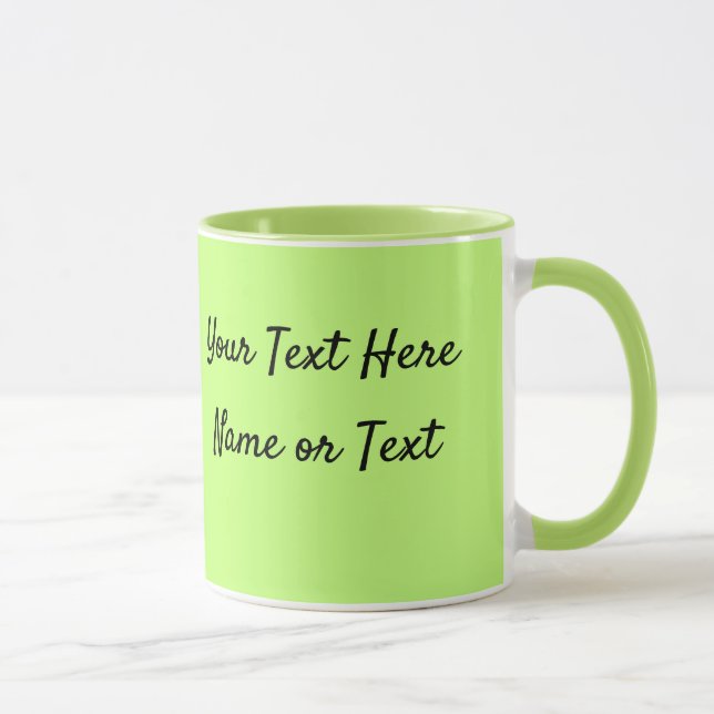 Soft Green Personalise Message Coffee Cup Gift Mug (Right)
