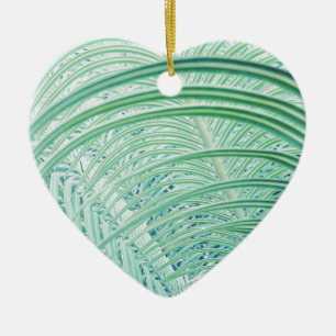 Soft Green Plant Palm Leaf Ceramic Tree Decoration