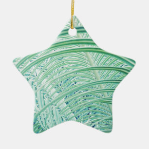 Soft Green Plant Palm Leaf Ceramic Tree Decoration