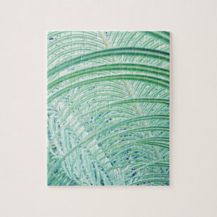 Soft Green Plant Palm Leaf Jigsaw Puzzle