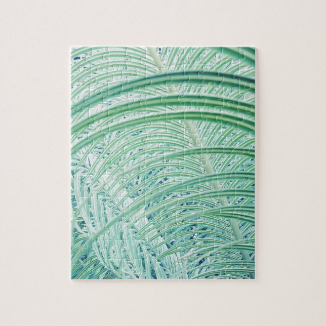 Soft Green Plant Palm Leaf Jigsaw Puzzle (Vertical)