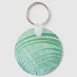 Soft Green Plant Palm Leaf Key Ring