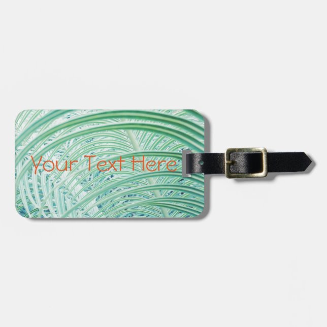 Soft Green Plant Palm Leaf Luggage Tag (Front Horizontal)