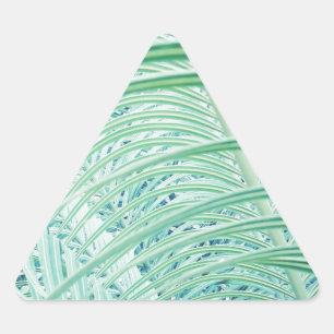 Soft Green Plant Palm Leaf Triangle Sticker