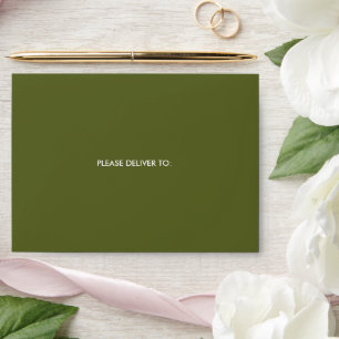 Soft green simple elegant wedding envelope
