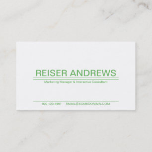 soft green striped business card
