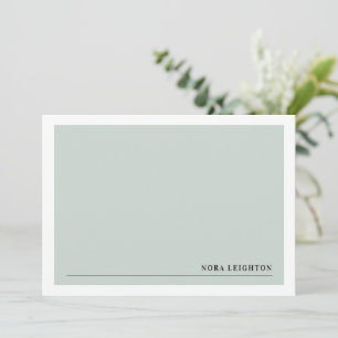Soft Green Stylish Minimalist Note Card