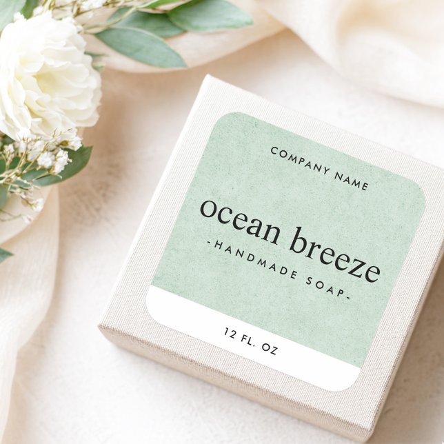 Soft green texture square product label (Soft green texture square product label)