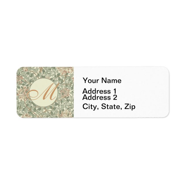 Soft Green Vintage William Morris Honeysuckle (Front)