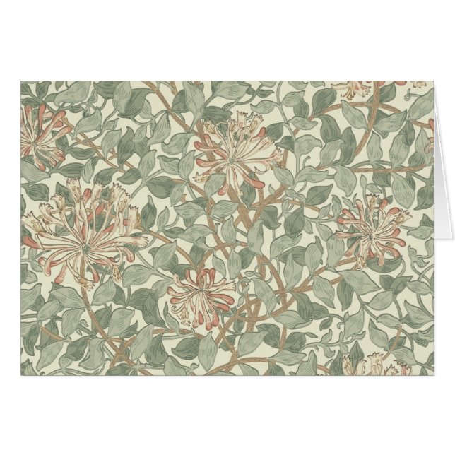 Soft Green Vintage William Morris Honeysuckle (Front Horizontal)